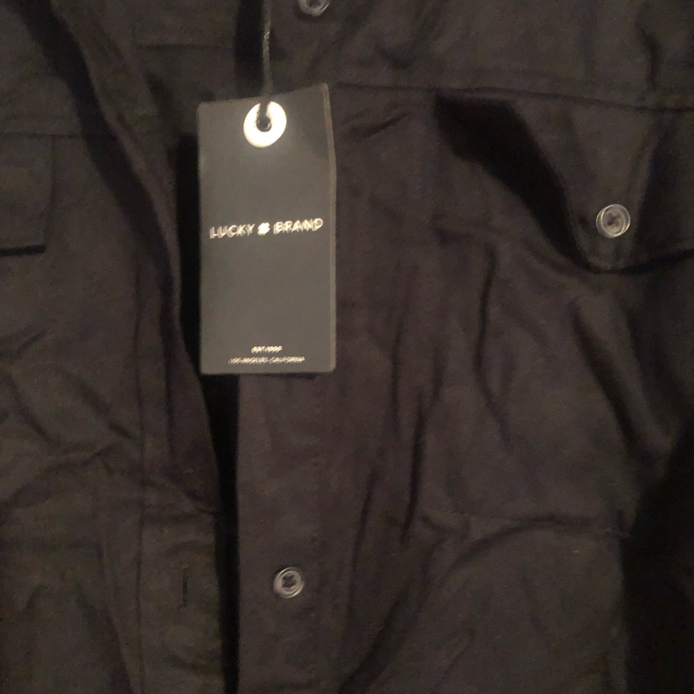 Lucky Brand Black Button Down Shirt Dress